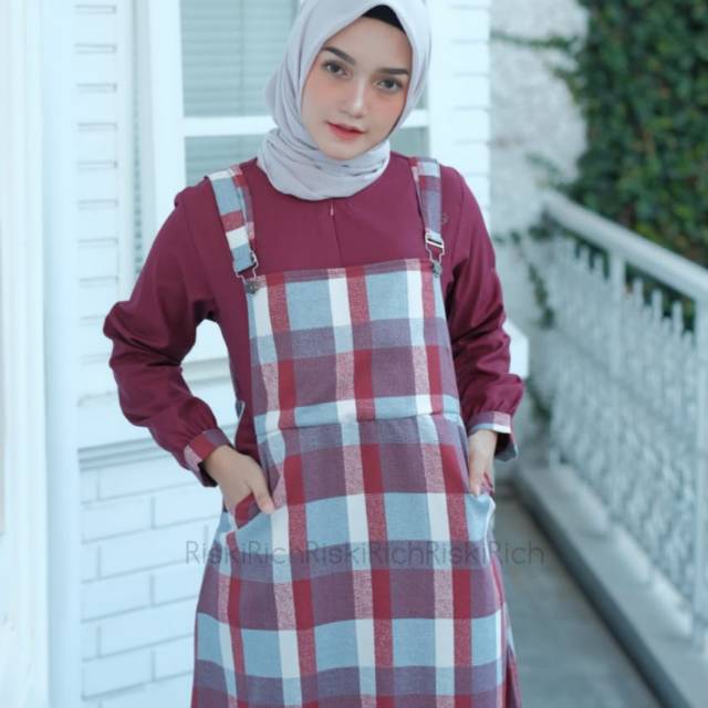 25 Inspirasi Keren Baju  Gamis Kodok  Kotak  Kotak  Scilla 