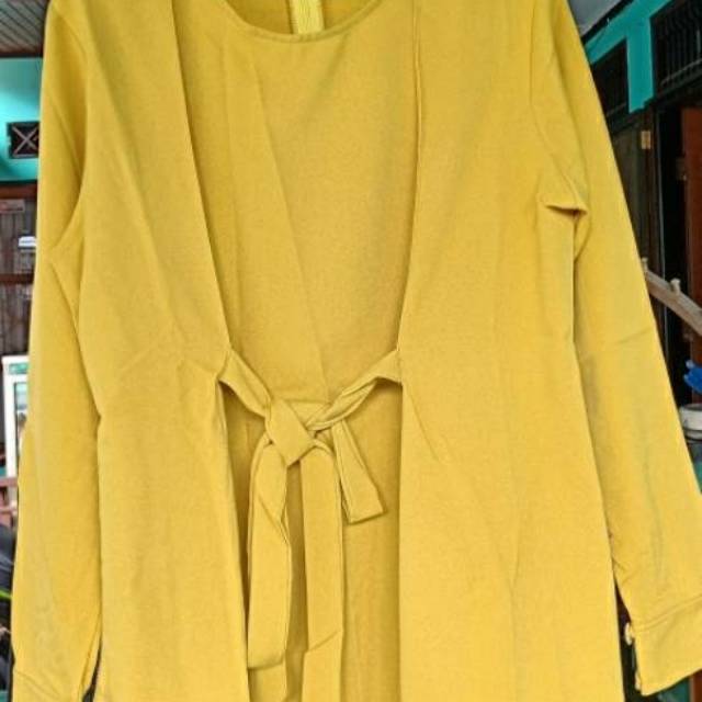 Baju atasan wanita kara blouse warna lemon  polos Shopee 