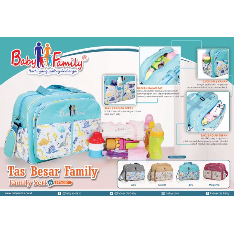 Tas Bayi Besar Baby Scots Baby Family Biru