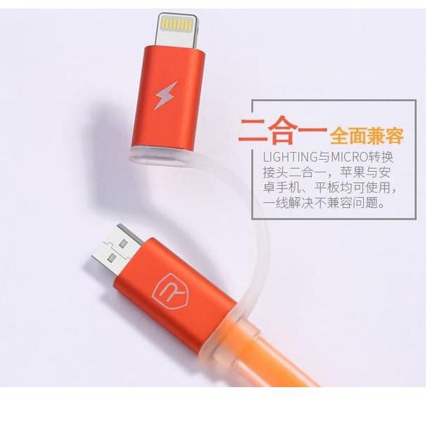 Jual REMAX Aurora 2 IN 1 Data Cable RC020t Ready Stock Shopee Indonesia