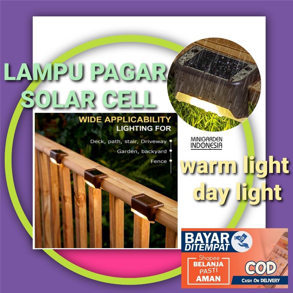 LAMPU PAGAR TAMAN LED TENAGA SURYA lampu tangga sinar matahari emergency lamp solar cell sensor