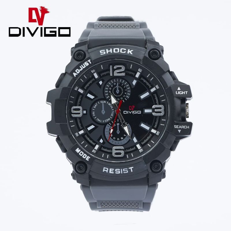 (Terima Cod)Jam Tangan Pria Divigo AdJust Anti Air/Water Resist Strap Rubber/Karet(Dikirim Dari Jakarta)