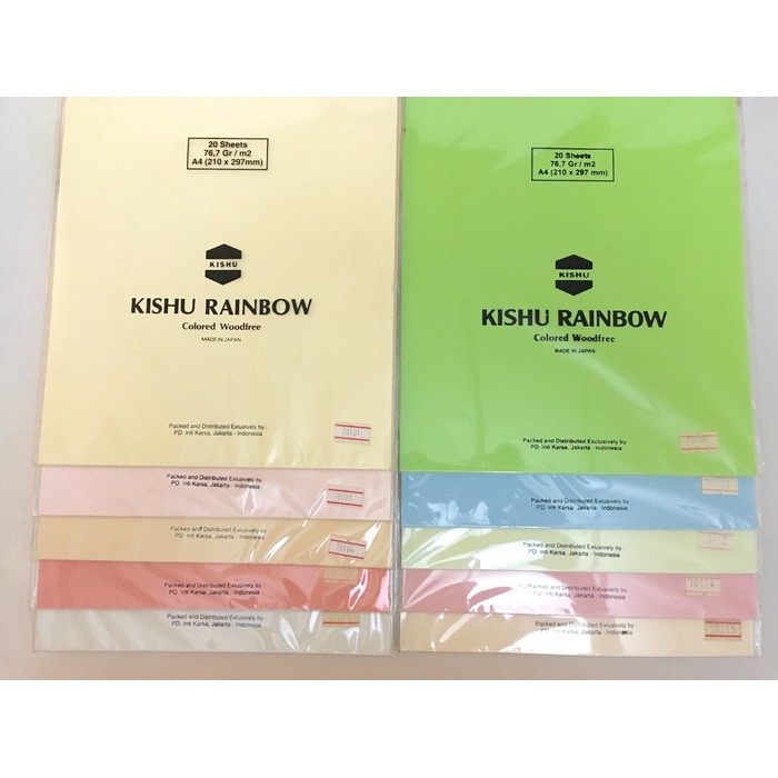 

KERTAS KISHU RAINBOW A4/76,7Gr/M2/20SHEETS - IMPORT