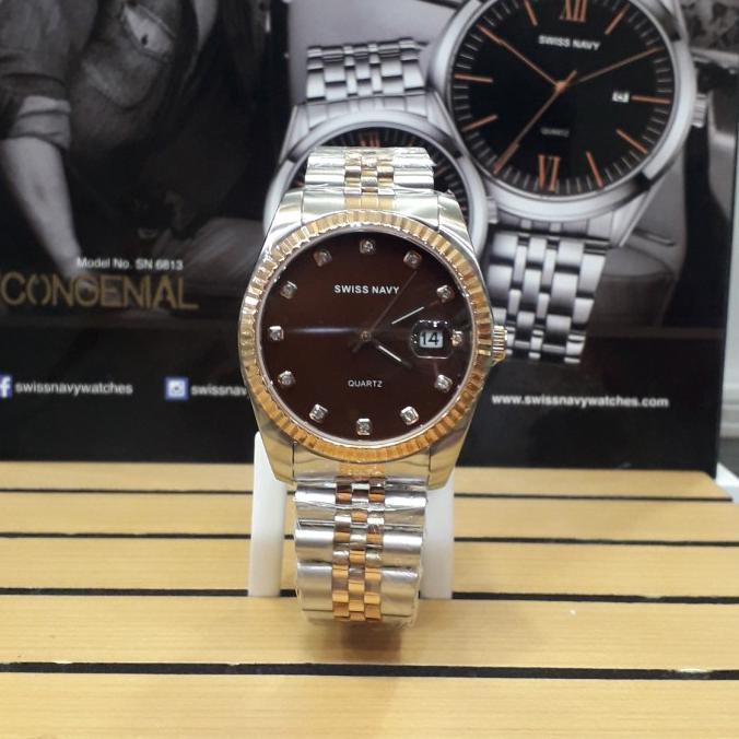 Jam Tangan Couple Swiss Navy 8348 Original - Man 38Mm Mikayla.Outlet