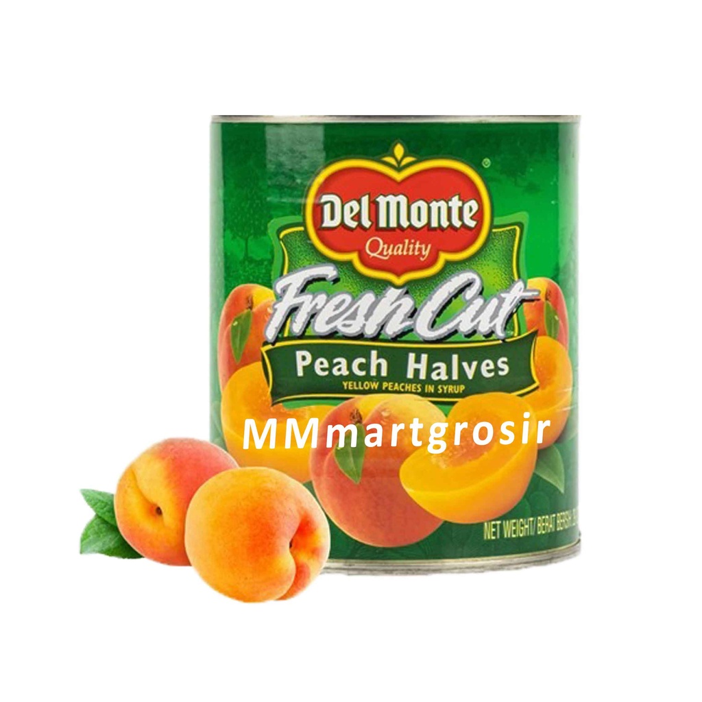 Delmonte / Fresh Cut Peach Halves / Potongan Buah Persik Dalam Sirup Kental / 825g