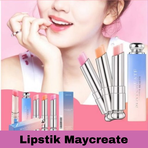 Paket Cantik Lipstik Warna Pink dan Orange + Spray Maycreate