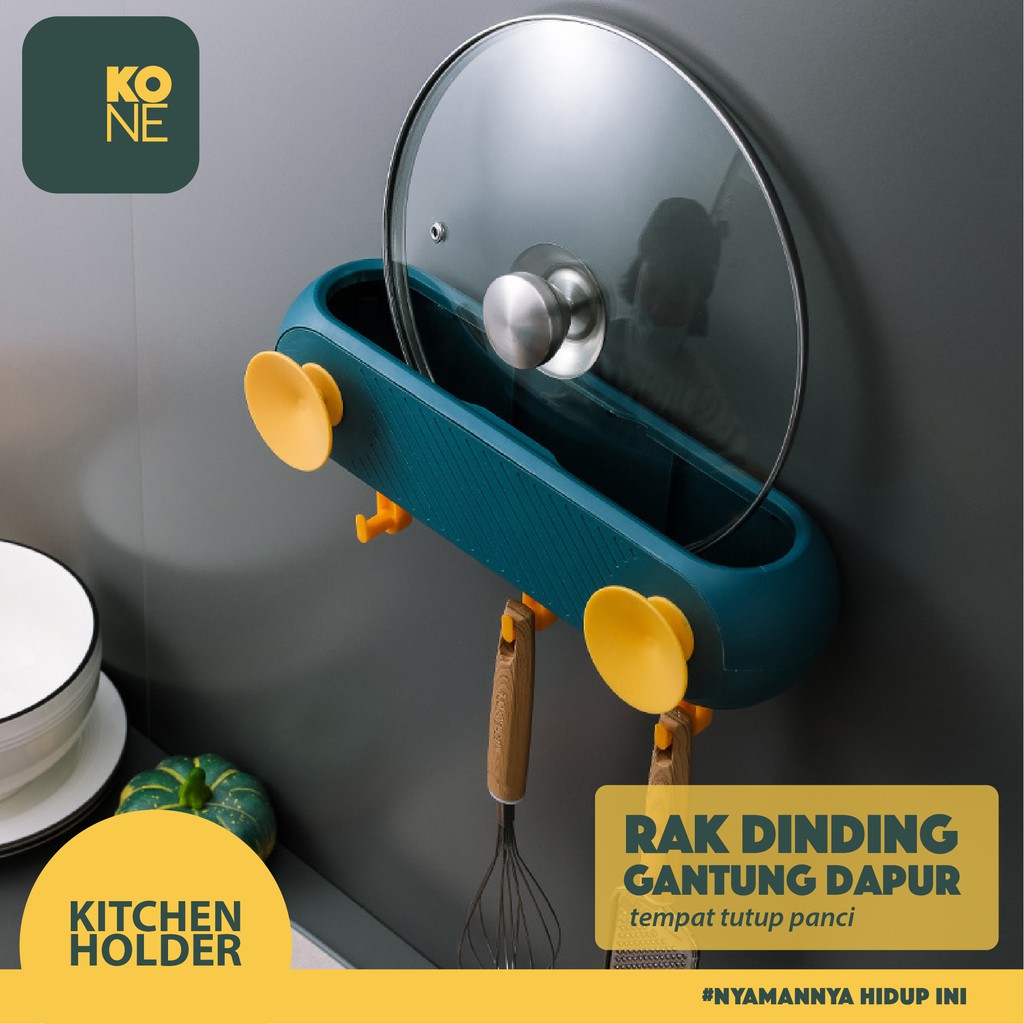 KONE Kitchen Holder - Rak Dinding Gantung Dapur Tempat Tutup Panci