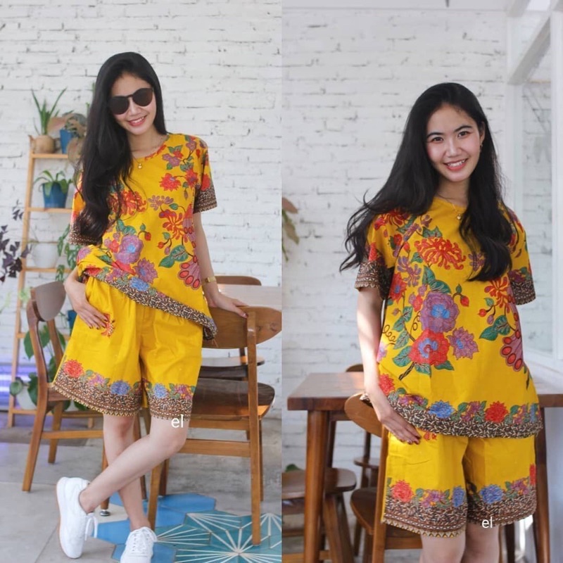 SETELAN BATIK UNGGUL JAYA / SETELAN BATIK LD 106 / SETELAN BATIK CELANA PENDEK VIRAL / SETELAN CELAN