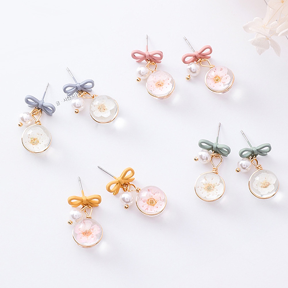 Hu Hu Hu Hu Hu Alat Bantu Pasang Kacamata♡ Anting Tusuk Gantung Wanita Desain Bunga Sakurabola Kacapita Untuk Hadiah