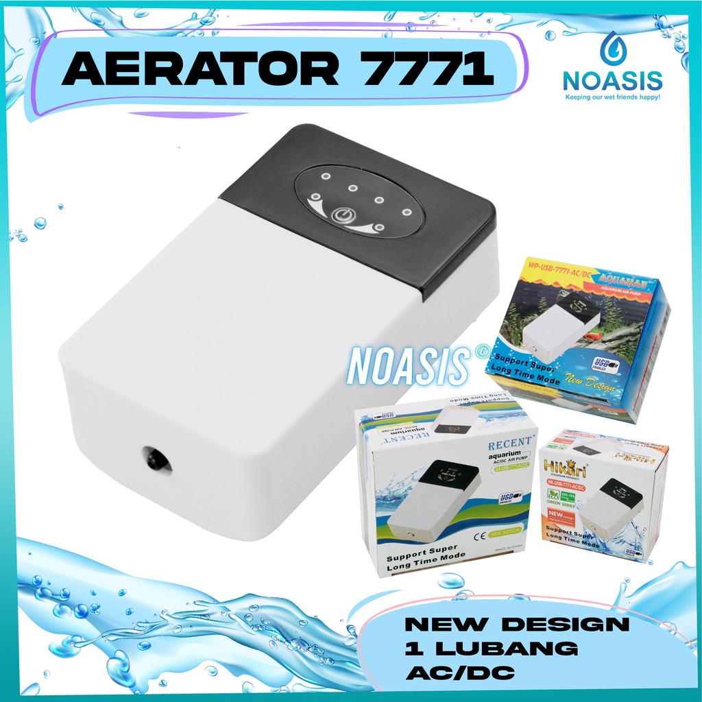 AERATOR AQUARIUM RECENT AA 7771 AC DC AA 7771 USB POMPA UDARA AIR PUMP 1 LUBANG