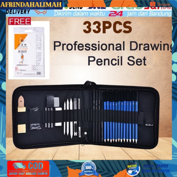 

[TERBARU] 33PCS/Set Pensil Pisau Penghapus dan Pensil Gambar Keperluan Sekolah