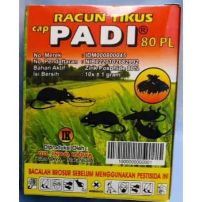 Racun tikus cap padi ampuh membunuh tikus isi 10