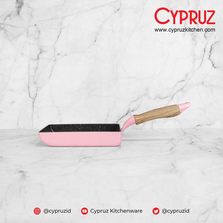 Tamagoyaki Egg Pan 13cm Color Series Pink Cypruz FP-0733 Wajan Induksi