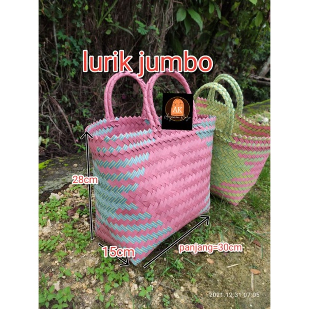 tas anyaman jumbo kombinasi