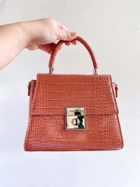 Croc-Effect Structured Bag