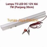 Lampu Neon T5 LED DC12V 7 Watt + Jepit Aki (Panjang 30cm)