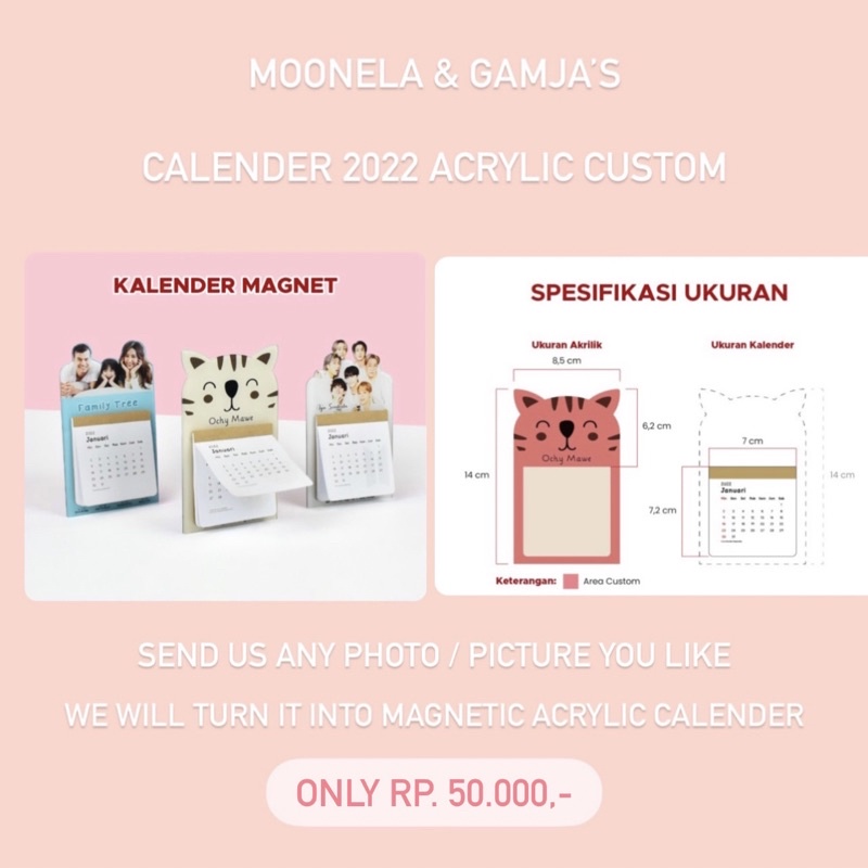 

Moonela & Gamja’s Magnetic Acrylic Calender 2022