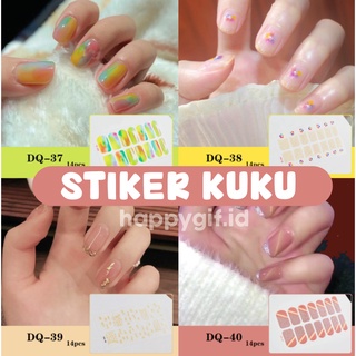 Premium Nail Art Sticker 14 Pcs Stiker Kuku DQ Durable Series Part 2 KU030