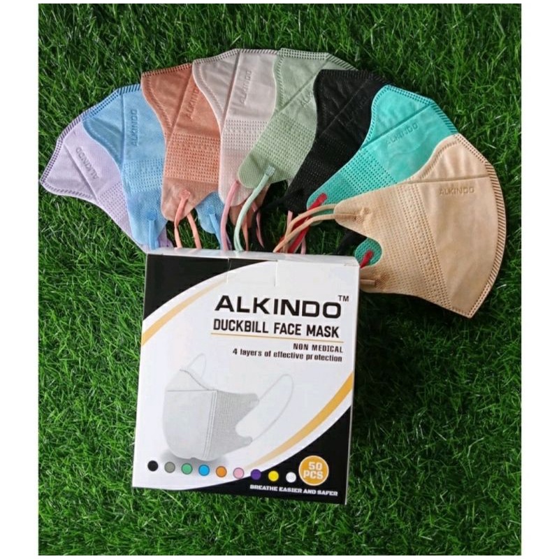 Masker Duckbill Alkindo Garis / MASKER DUCKBILL ALKINDO ISI 50 PCS / MASKER DUCKBILL ALKINDO MURAH