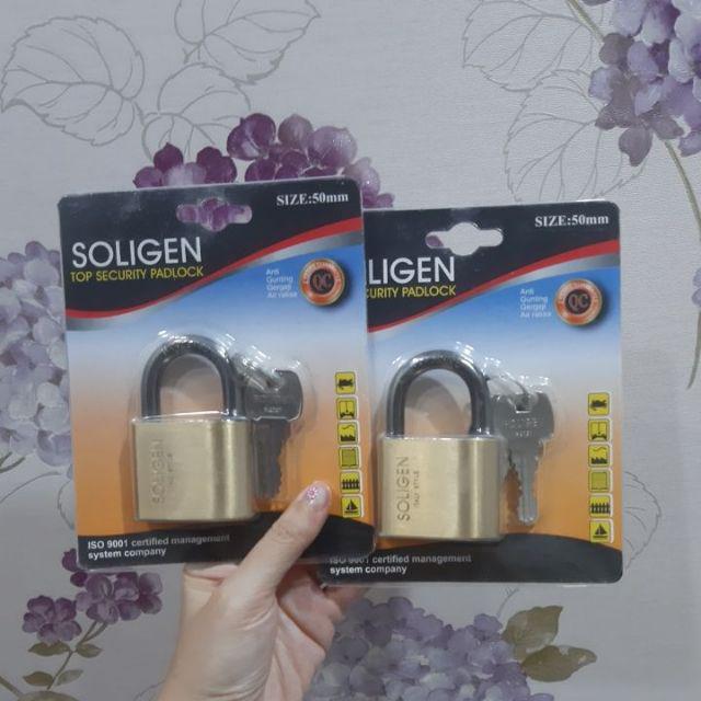 Gembok Soligen Baja Hitam 50 Mm Pendek