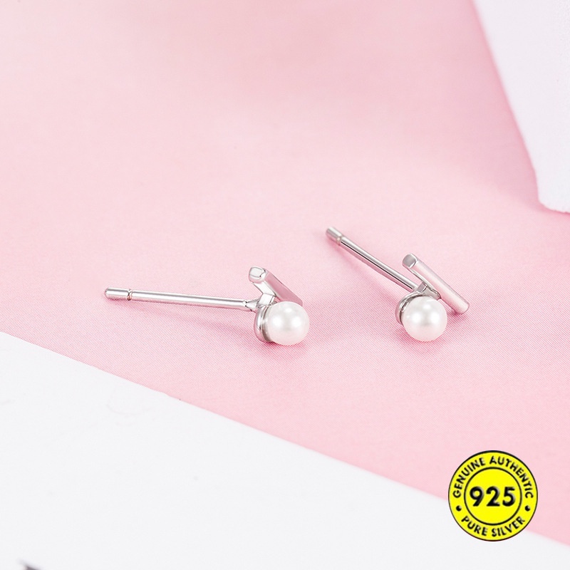 Anting Tusuk Silver S925 Anti Air Hias Mutiara Untuk Wanita