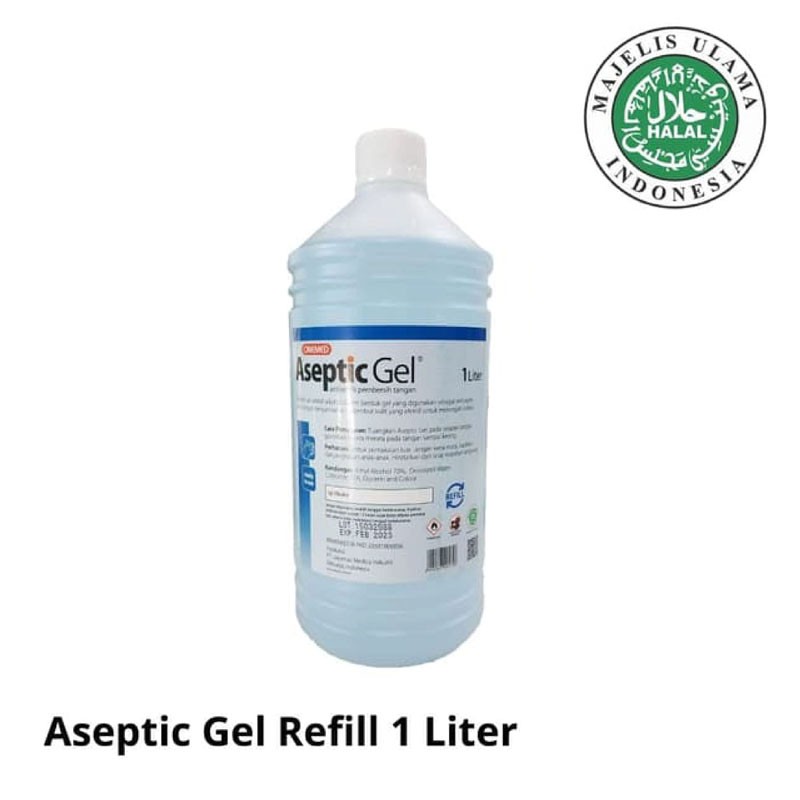 Handsanitizer bentuk gel Refill 1 Liter Aseptic Gel