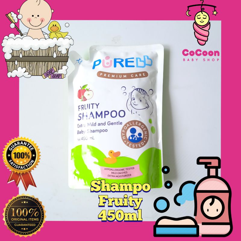 Pure Baby Shampo Fruity Refill 450ml 450 ml / Shampoo Bayi Anak