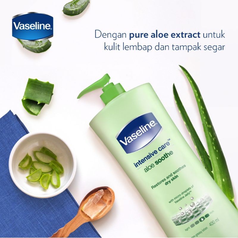 Vaseline Hand Body Lotion Cocoa Radiant 200ml, Advanced Strenght 400ml, Aloe Soothe 400ml