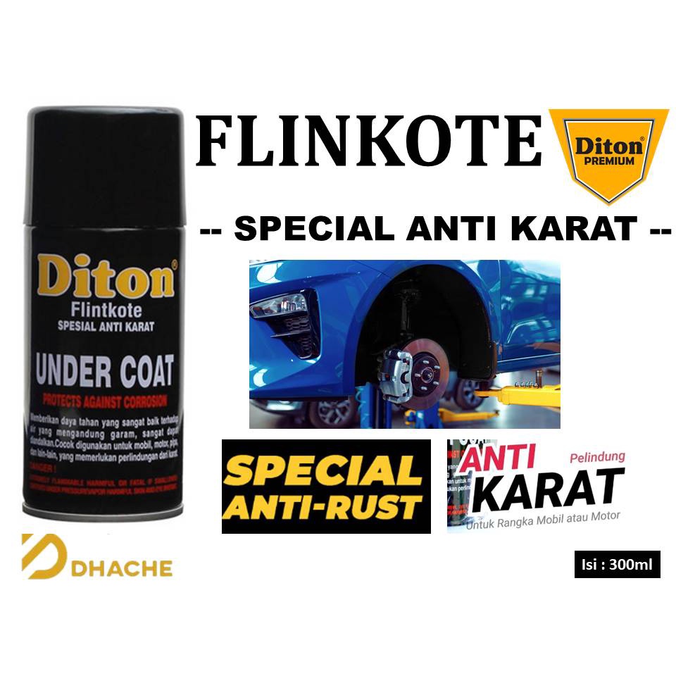 Cat Diton Flinkote Under Coat ANTI KARAT Flinkot Pelindung Rangka Kerangka Motor Mobil Undercoat