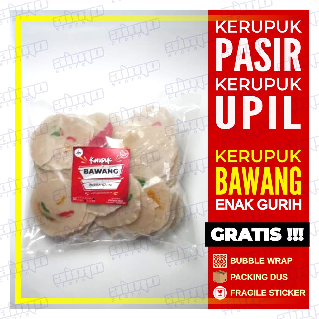 

KERUPUK PASIR Rasa BAWANG Kerupuk UPIL Miskin Warna Warni MENTAH Super Gurih Renyah Kemasan 250 gr