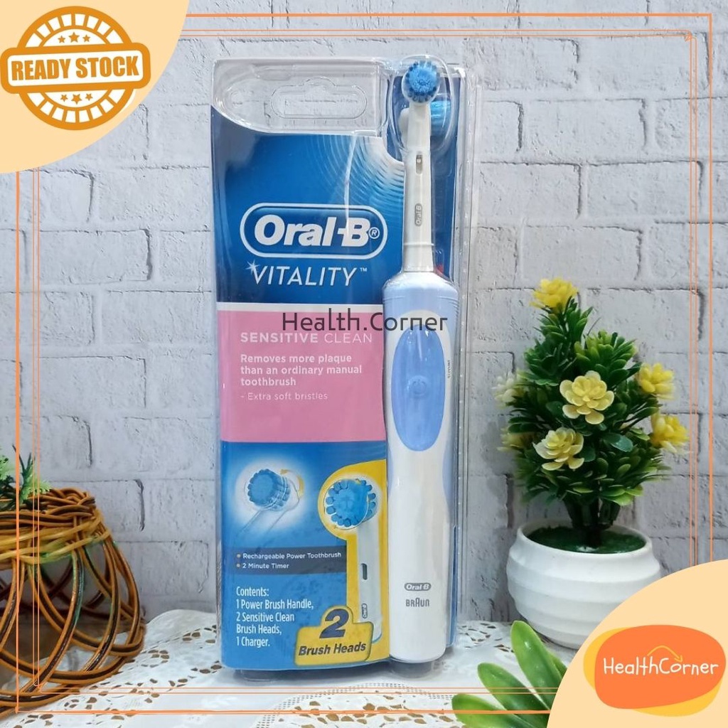 Oral-B Vitality Plus Power Toothbrush Sensitive Clean +2 Refills, Oral B Sensitive