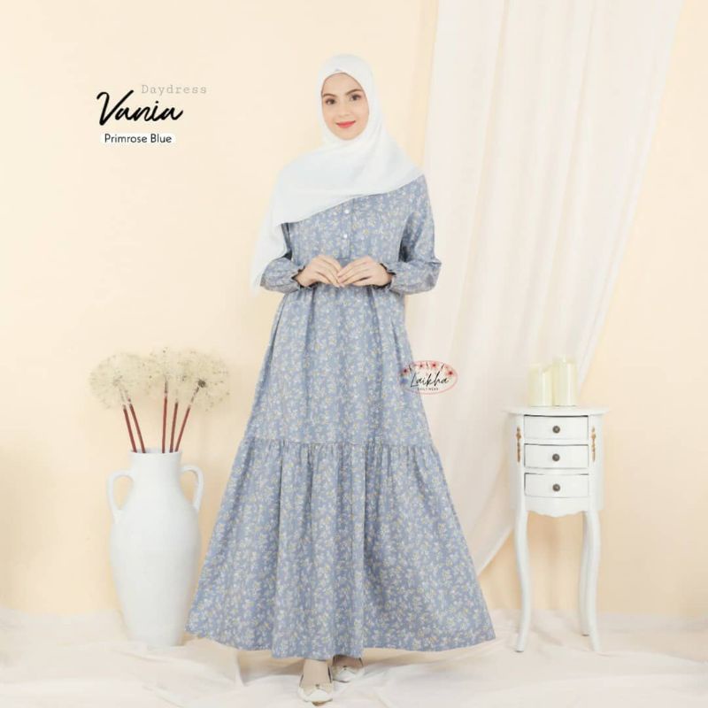 GAMIS SYAR'I WANITA MOTIF BUNGA KECIL KATUN JEPANG PREMIUM
