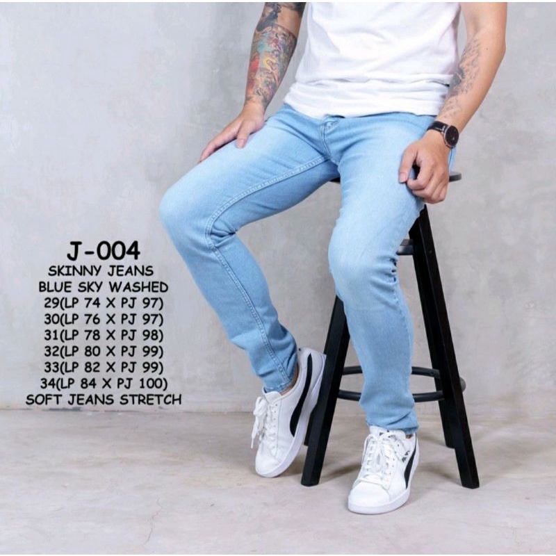 CELANA SOBEK PRIA RIPPED JEANS STANDAR BASIC REGULER ROBEK 27-38