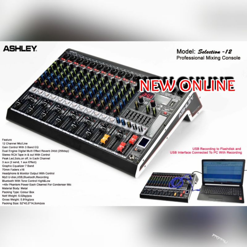 MIXER ASHLEY SELECTION 12 ORIGINAL 12 CHANNEL