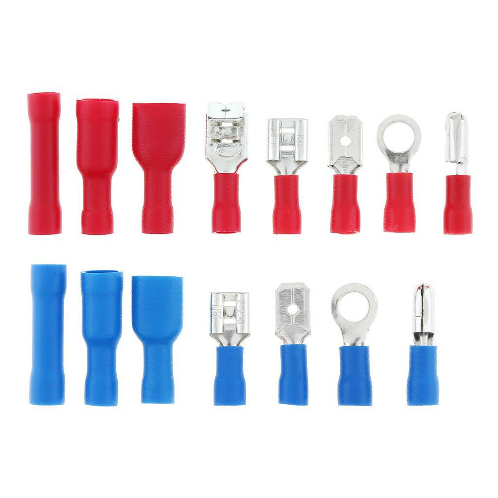 200pcs / Lot Konektor Crimp Terminal Kabel Listrik Insulated Bahan Tembaga + Pvc + Tinplate