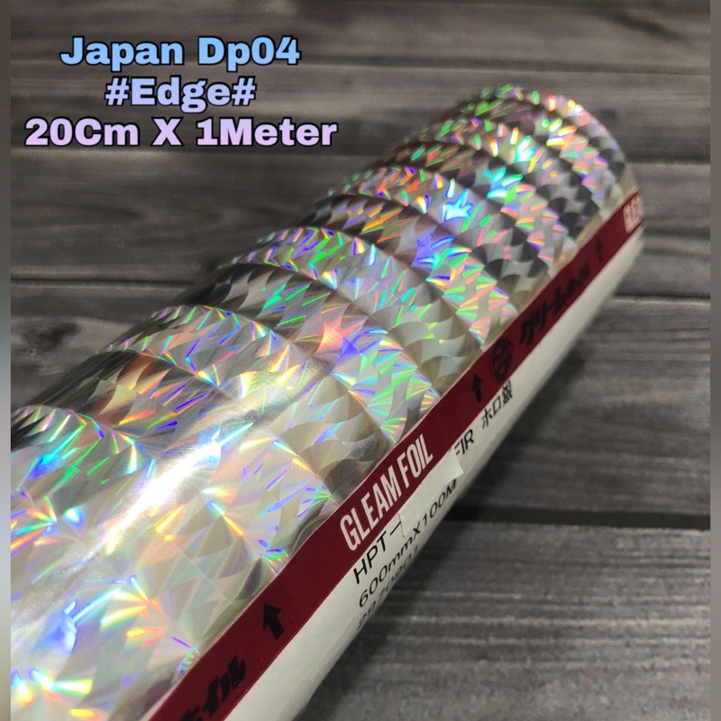 hologram hot stamping foil lure dan metal jig - GLEAM/JAPAN ORIGINAL - motif Edge - lebar 20cm