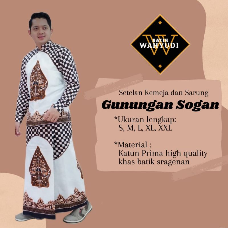 setelan kemeja dan sarung batik