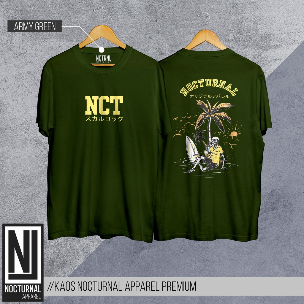 Kaos Distro Nocturnal Original - Summer Skull NCT Premium