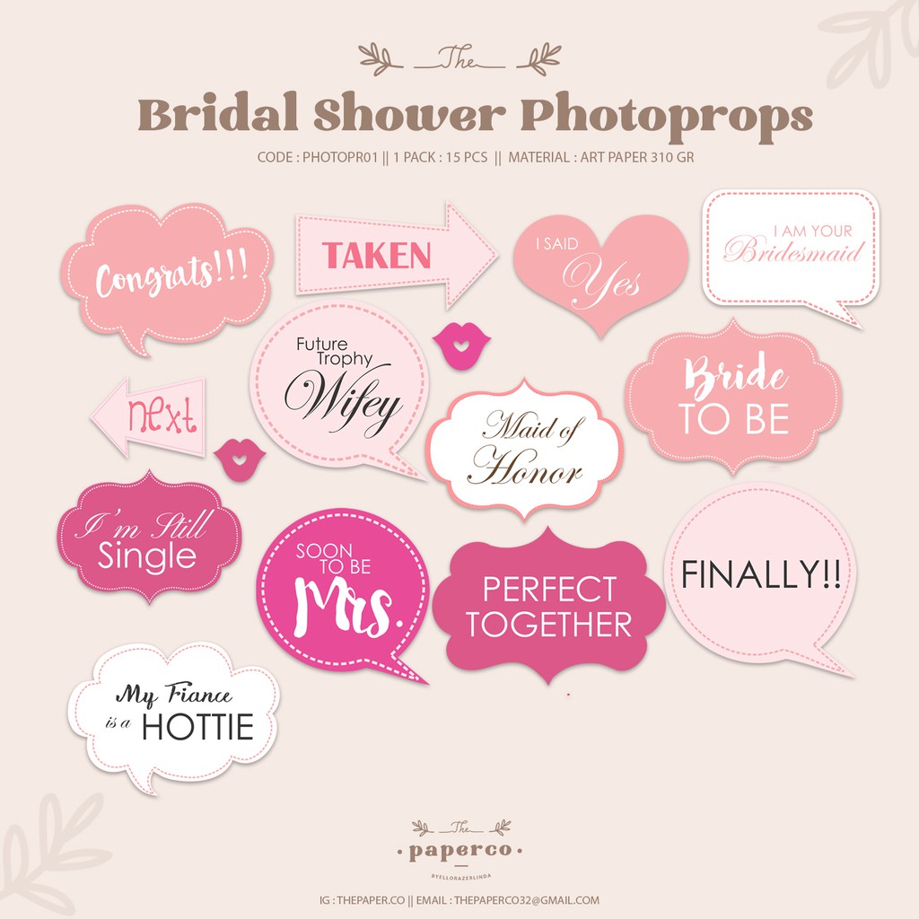 Photoprops Bridal Shower Photobooth Text Bridal Shower Photo Props Bridal Shower