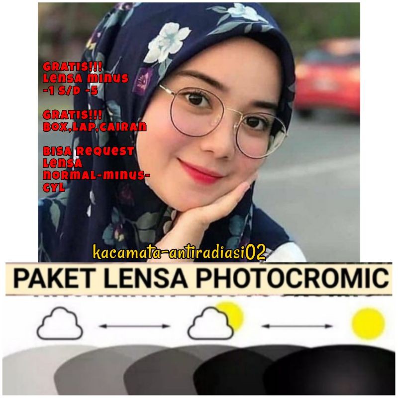 kacamata bulat kacamata minus lensa photocromic