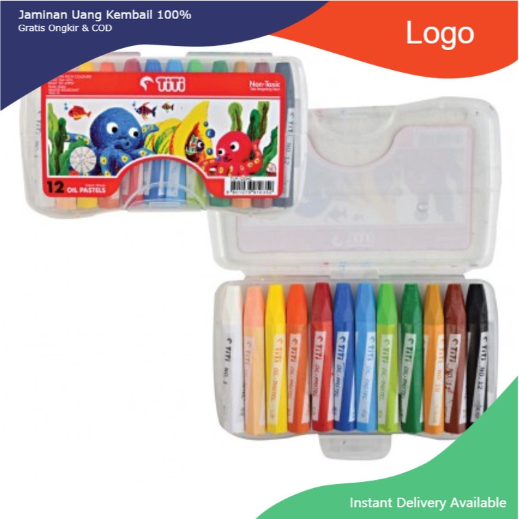 

TITI / JOYKO OIL PASTEL KRAYON MINYAK TI-P-12CHC 12 WARNA / COLORS CRAYON ANAK SET TERMURAH COMPACT