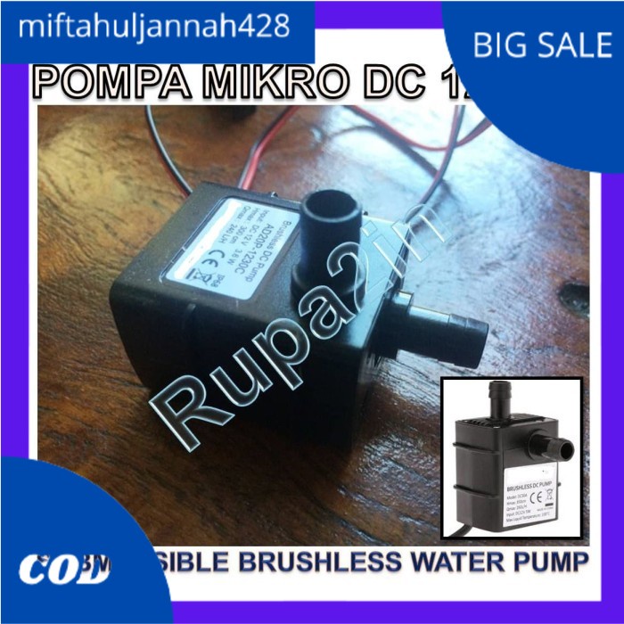 Jual Pompa Air Mini Mikro DC Submersible 12V DC 3M Hidroponik Water ...