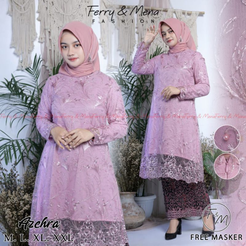 SET KEBAYA ROSALIA BORDIR JUMBO  - TULLE MUTIARA BORDIR - KEBAYA JUMBO/BIG SIZE - KEBAYA MODERN