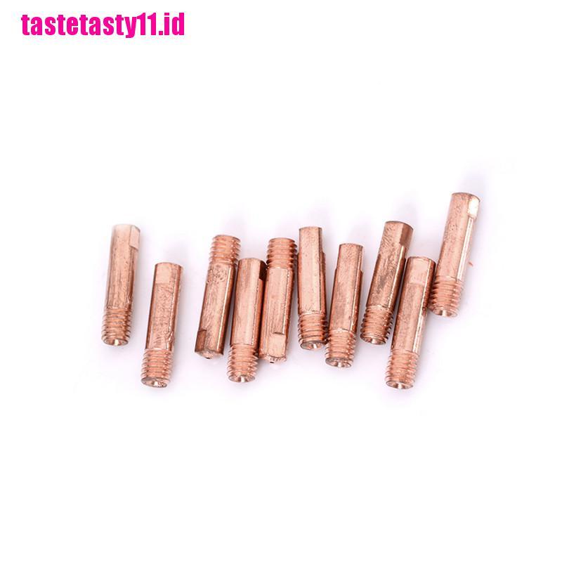 【TTID】10pcs Gas Nozzle Gold 15AK-0.8mm Mig Mag Welding Weld Torch Contact Tips