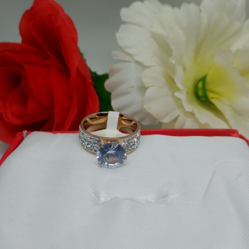 cincin titanium asli anti luntur Terbaru,cincin permata biru