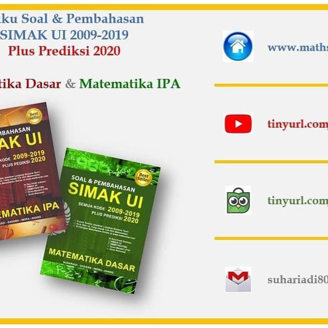 Buku Buku Soal Dan Pembahasan Simak Ui Matematika Ipa 2009 2019 2020 Shopee Indonesia
