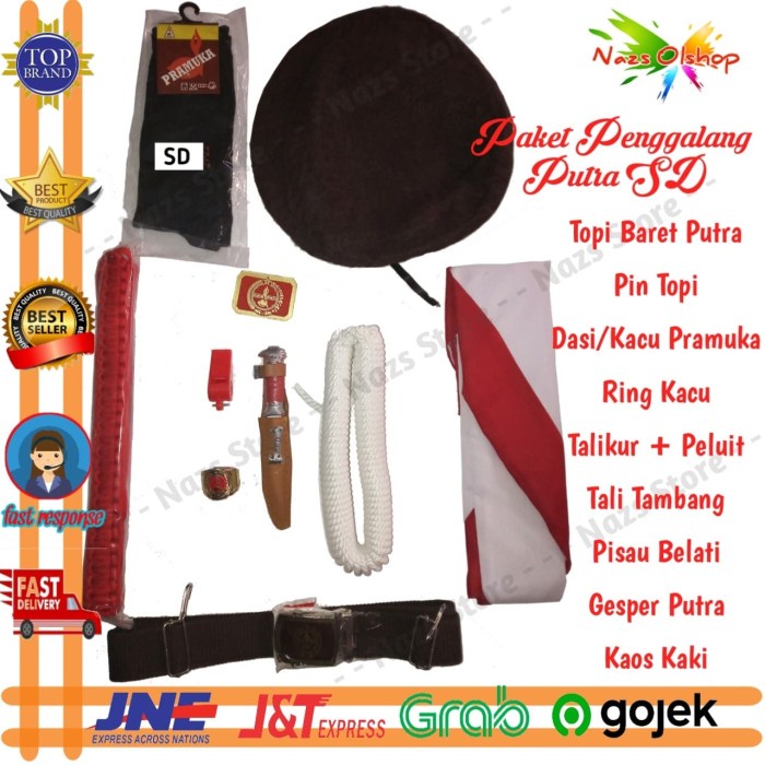 

⭐BISA COD⭐ Paket Atribut Perlengkapan Pramuka Penggalang Putra SD Kelas 4-6
