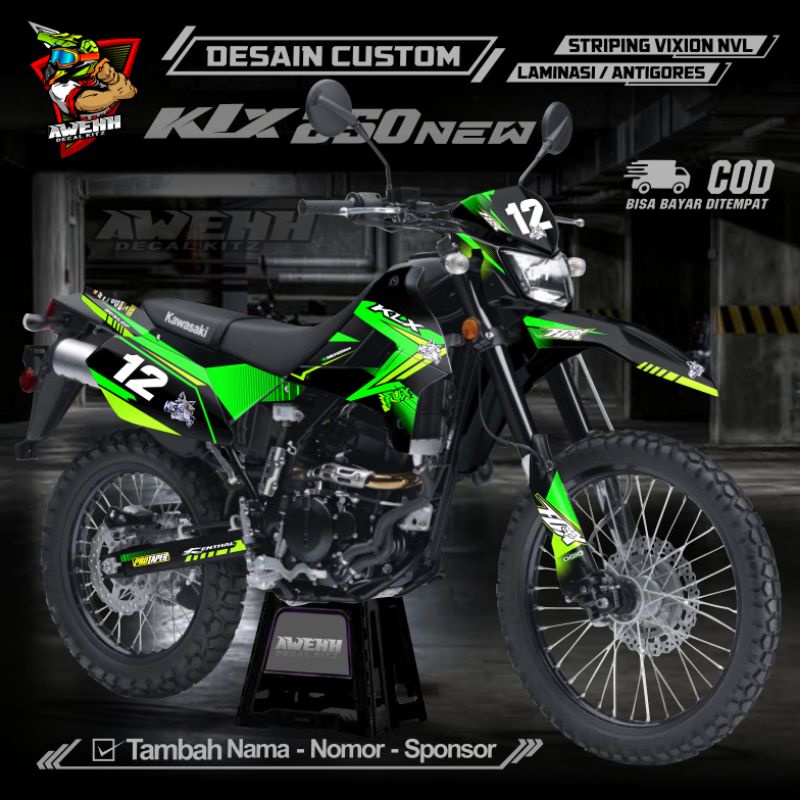 DECAL KLX 250 HIJAU FULL BODY