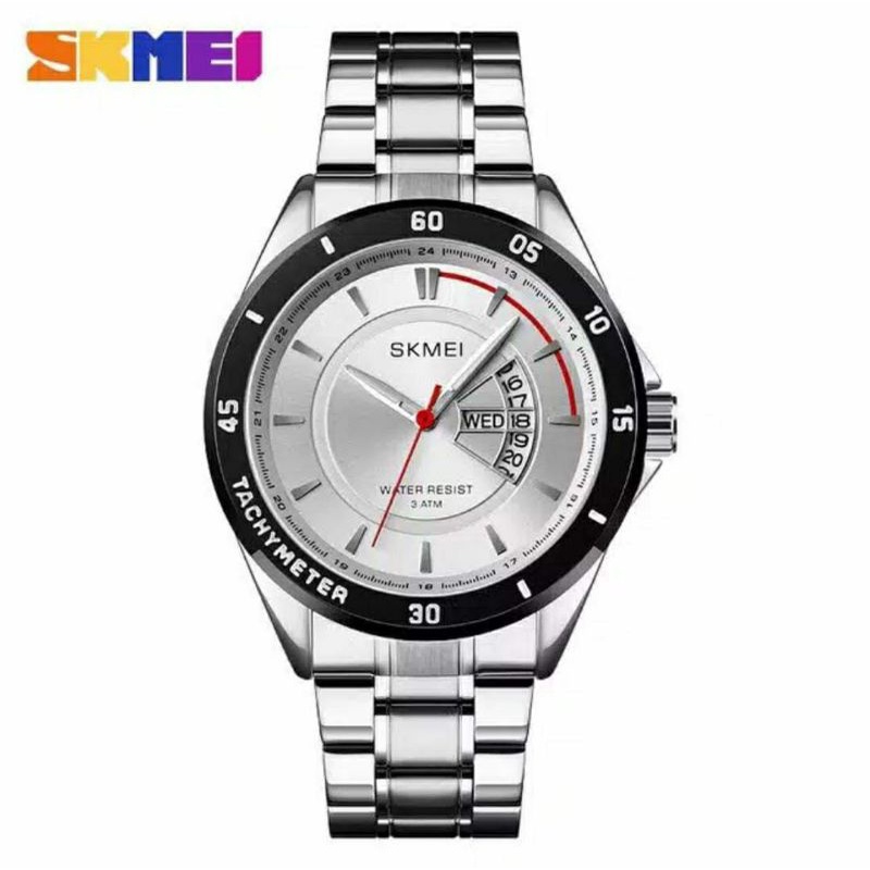 Jam Tangan Pria SKMEI 1641 Analog Day Date Stainless Steel