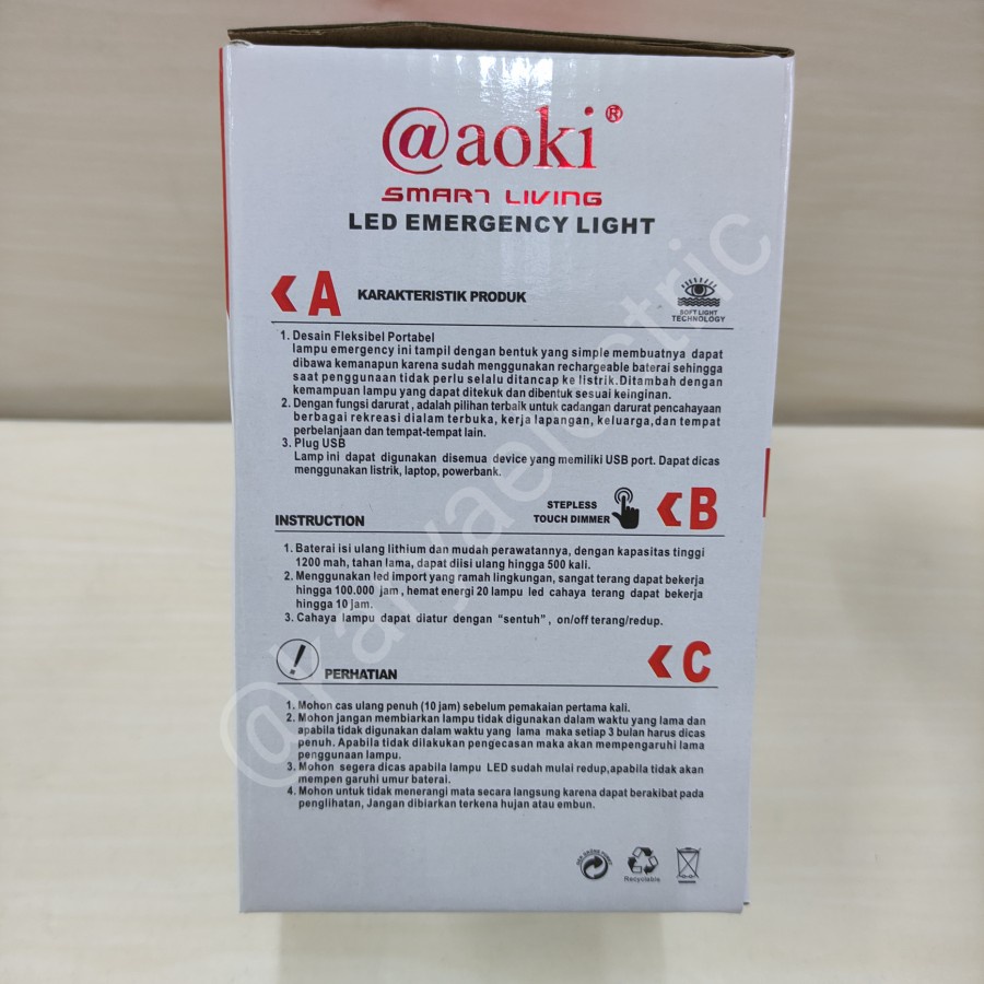 LAMPU BELAJAR TOUCH SENTUH DIMMER FLEKSIBEL BACA MEJA KERJA DUDUK LAMPU BELAJAR TRICOLOUR SENTUH AOKI AK-6059 AOKI 6059-3